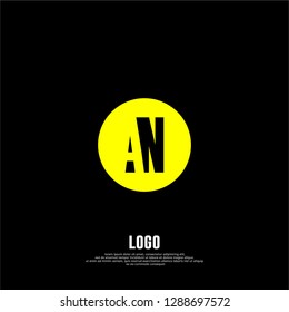abstract geometric elegant circle AN logo letters design concept