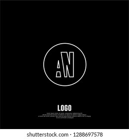abstract geometric elegant circle AN logo letters design concept
