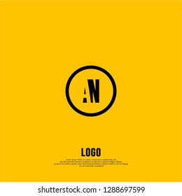 abstract geometric elegant circle AN logo letters design concept
