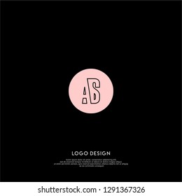 abstract geometric elegant circle AS logo letters design concept