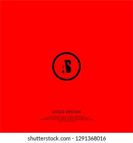 abstract geometric elegant circle AS logo letters design concept