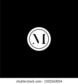 abstract geometric elegant circle M logotype design concept