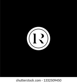 abstract geometric elegant circle R logotype design concept