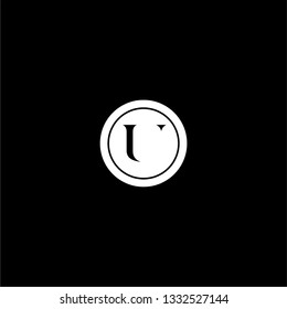abstract geometric elegant circle U logotype design concept
