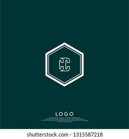 abstract geometric elegant hexagon CC logo letters design concept in shadow shape