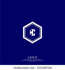 abstract geometric elegant hexagon CC logo letters design concept in shadow shape