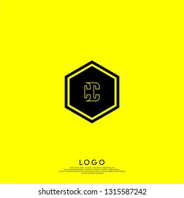 abstract geometric elegant hexagon CC logo letters design concept in shadow shape