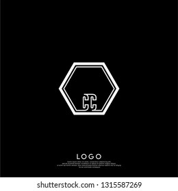 abstract geometric elegant hexagon CC logo letters design concept in shadow shape