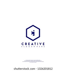 abstract geometric elegant hexagon CI logo letters design concept in shadow shape