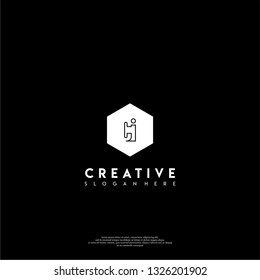 abstract geometric elegant hexagon CI logo letters design concept in shadow shape