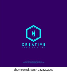 abstract geometric elegant hexagon CI logo letters design concept in shadow shape