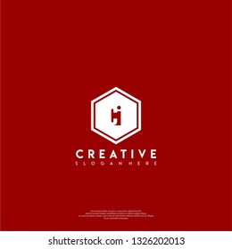 abstract geometric elegant hexagon CI logo letters design concept in shadow shape