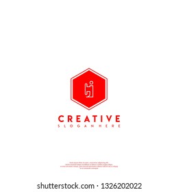 abstract geometric elegant hexagon CI logo letters design concept in shadow shape