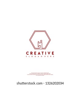 abstract geometric elegant hexagon CI logo letters design concept in shadow shape