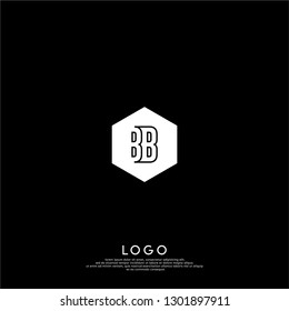 abstract geometric elegant hexagonal BB logo letters design concept