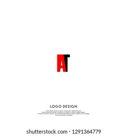 abstract geometric elegant AT logo letters design concept