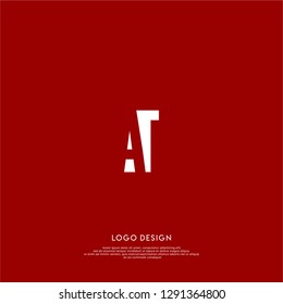 abstract geometric elegant AT logo letters design concept