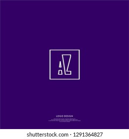 abstract geometric elegant rectangular square AZ logo letters design concept