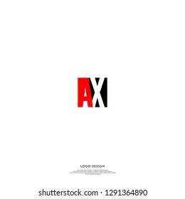 abstract geometric elegant rectangular square AX logo letters design concept