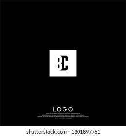abstract geometric elegant rectangular square BC logo letters design concept