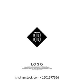 abstract geometric elegant rectangular square BB logo letters design concept