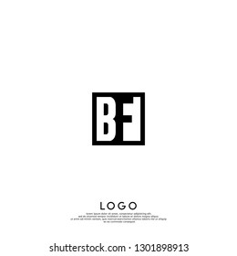 abstract geometric elegant rectangular square BF logo letters design concept in shadow shape