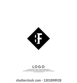 abstract geometric elegant rectangular square BF logo letters design concept in shadow shape