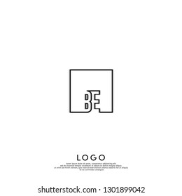 abstract geometric elegant rectangular square logo letters design concept in shadow shape