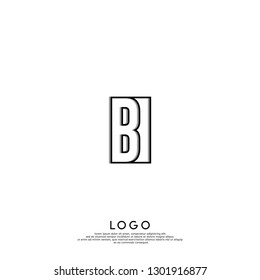 abstract geometric elegant rectangular square BI logo letters design concept in shadow shape