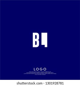 abstract  geometric elegant rectangular square BL logo letters design concept in shadow shape