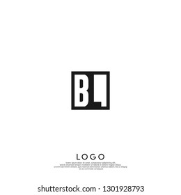 abstract  geometric elegant rectangular square BL logo letters design concept in shadow shape