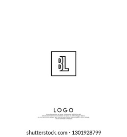 abstract  geometric elegant rectangular square BL logo letters design concept in shadow shape