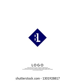 abstract  geometric elegant rectangular square BL logo letters design concept in shadow shape