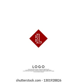 abstract  geometric elegant rectangular square BL logo letters design concept in shadow shape