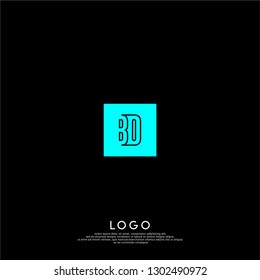 abstract geometric elegant rectangular square BK logo letters design concept in shadow shape