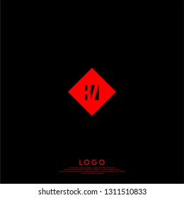 abstract geometric elegant rectangular square BZ logo letters design concept in shadow shape