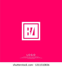abstract geometric elegant rectangular square BZ logo letters design concept in shadow shape