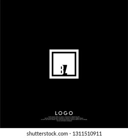 abstract geometric elegant rectangular square BZ logo letters design concept in shadow shape