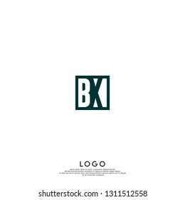 abstract geometric elegant rectangular square BX logo letters design concept in shadow shape