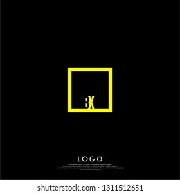 abstract geometric elegant rectangular square BX logo letters design concept in shadow shape