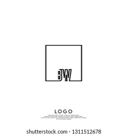 abstract geometric elegant rectangular square BW logo letters design concept in shadow shape