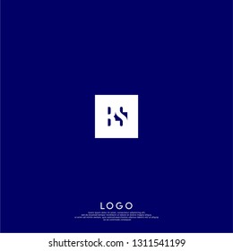 abstract geometric elegant rectangular square BS logo letters design concept in shadow shape