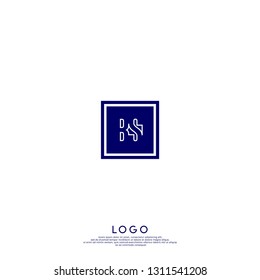 abstract geometric elegant rectangular square BS logo letters design concept in shadow shape