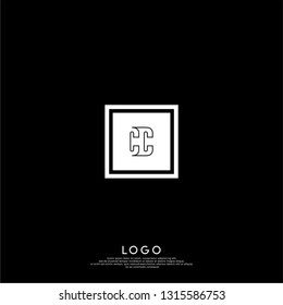 abstract geometric elegant rectangular square CC logo letters design concept in shadow shape