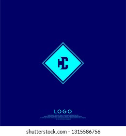 abstract geometric elegant rectangular square CC logo letters design concept in shadow shape
