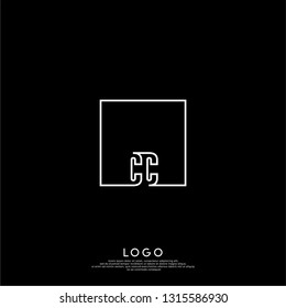 abstract geometric elegant rectangular square CC logo letters design concept in shadow shape