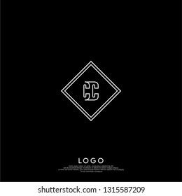 abstract geometric elegant rectangular square CC logo letters design concept in shadow shape