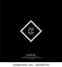 abstract geometric elegant rectangular square CC logo letters design concept in shadow shape