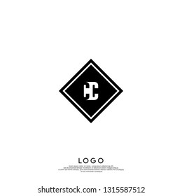 abstract geometric elegant rectangular square CC logo letters design concept in shadow shape