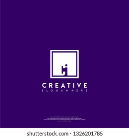 abstract geometric elegant rectangular square CI logo letters design concept in shadow shape